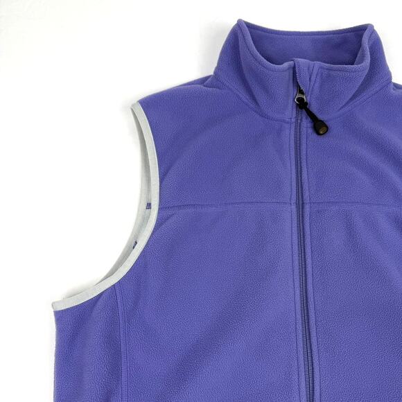 L.L.Bean Purple Fleece Full Zip Vest Lightweight Polartec Outdoor Hiking Women M - Picture 2 of 14